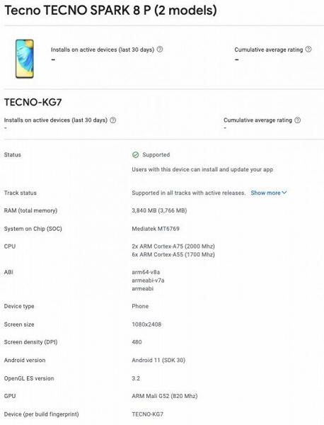 5000 мА&middot;ч и 50 Мп недорого. Характеристики и изображения Tecno Spark 8P